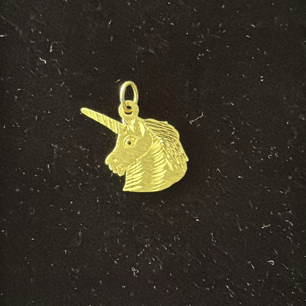 14K Gold Unicorn Pendant Charm